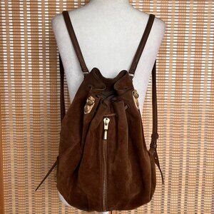 Designer Elizabeth and James Cynnie suede leather sling backpack